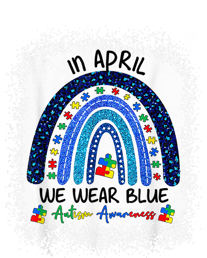 Rainbow Autism In April We Wear Blue Autism Awareness Month Premium T-Shirt