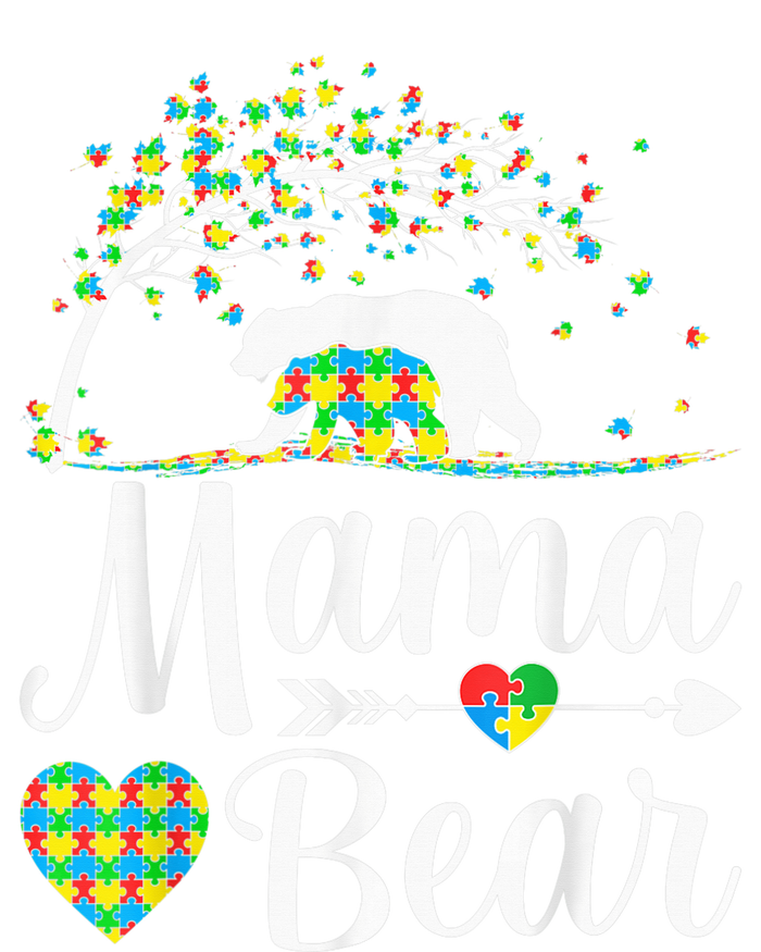 Autism Awareness Mama and Bear Support Autistic Autism Mom Women's V-Neck T-Shirt