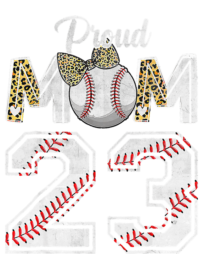 Proud Mom 23 Graduation Mother's Day Baseball Leopard Ladies Essential Flowy Tank