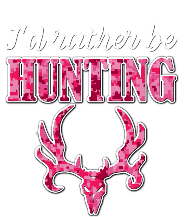 I'd Rather Be Hunting Deer Skull Pink Camo Pattern Print Mom Great Gift Tank Top