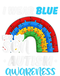 rainbow puzzle Autism I Wear Blue For Son Autism Awareness T-Shirt