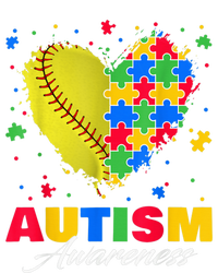 Puzzle Softball Ball Heart Autism Awareness Autistic kid T-Shirt