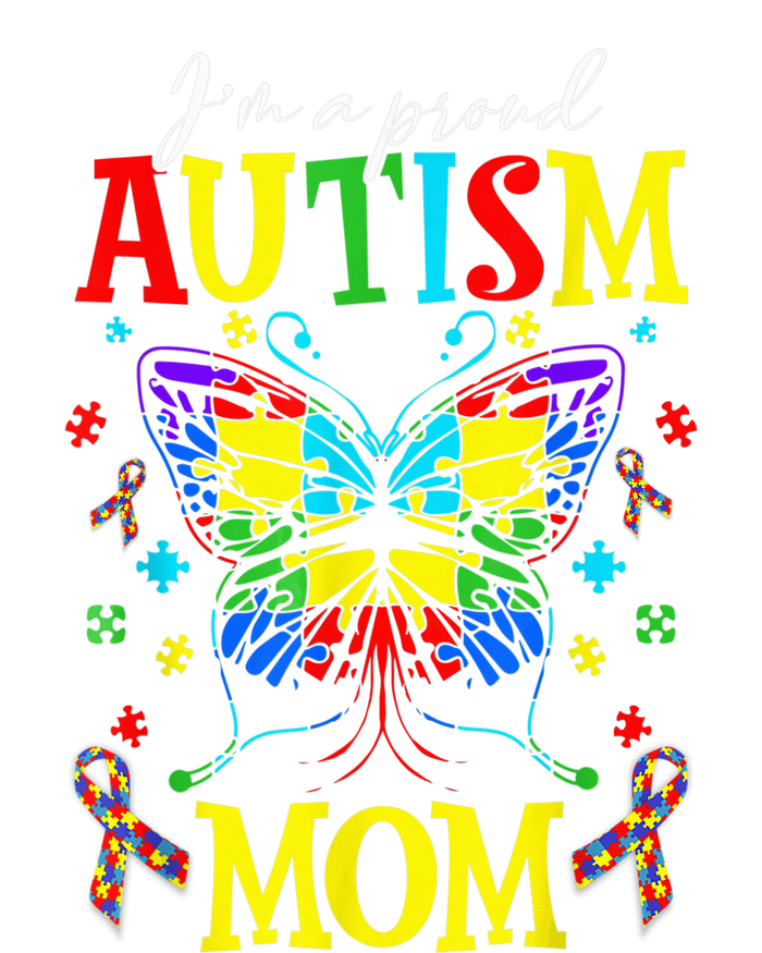 I'm A Proud Autism Mom Autism Awareness Butterfly For Wo T-Shirt