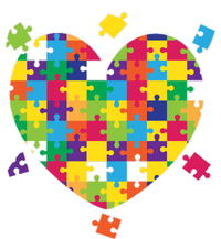 Cute Autism Awareness Rainbow Puzzle Pieces Heart Tall Hoodie