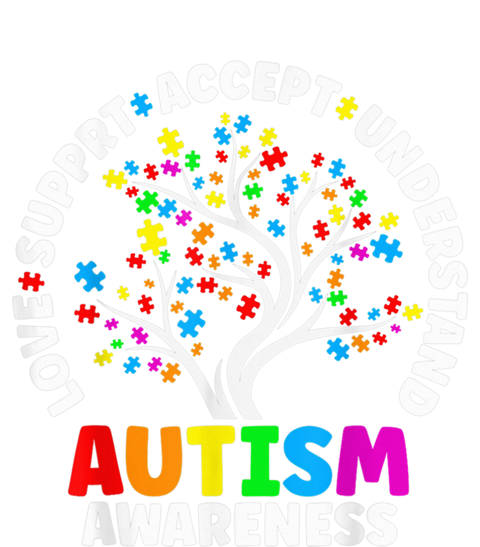 Autism Shirt Love Accept Support Autistic Autism Awareness V-Neck T-Shirt