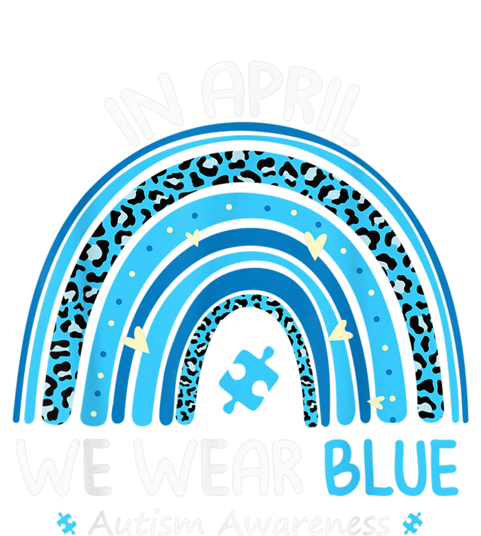 In April We Wear Blue Rainbow Autism Awareness Month Shirt Short Acrylic Beanie