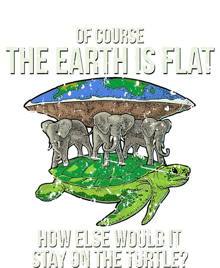 Flat Earth Society Turtle Elephants  Gift Tall Hoodie