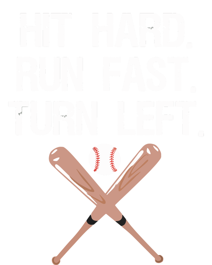 Hit Hard Run Fast Turn Left Baseball Softball Fan Kids Hoodie