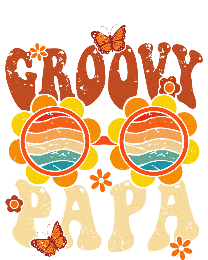 Retro Groovy Papa 70s Aesthetic 1970's Father's Day Women's Crop Top Tee