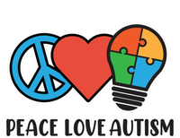 Peace Love Autism Awareness Autistic Mom Graphic Funny Gift Insulated Varsity Jacket