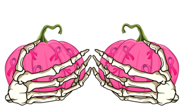 Pink Pumpkin Skeleton Hands Bra Breast Cancer Awareness Gift Kids T-Shirt