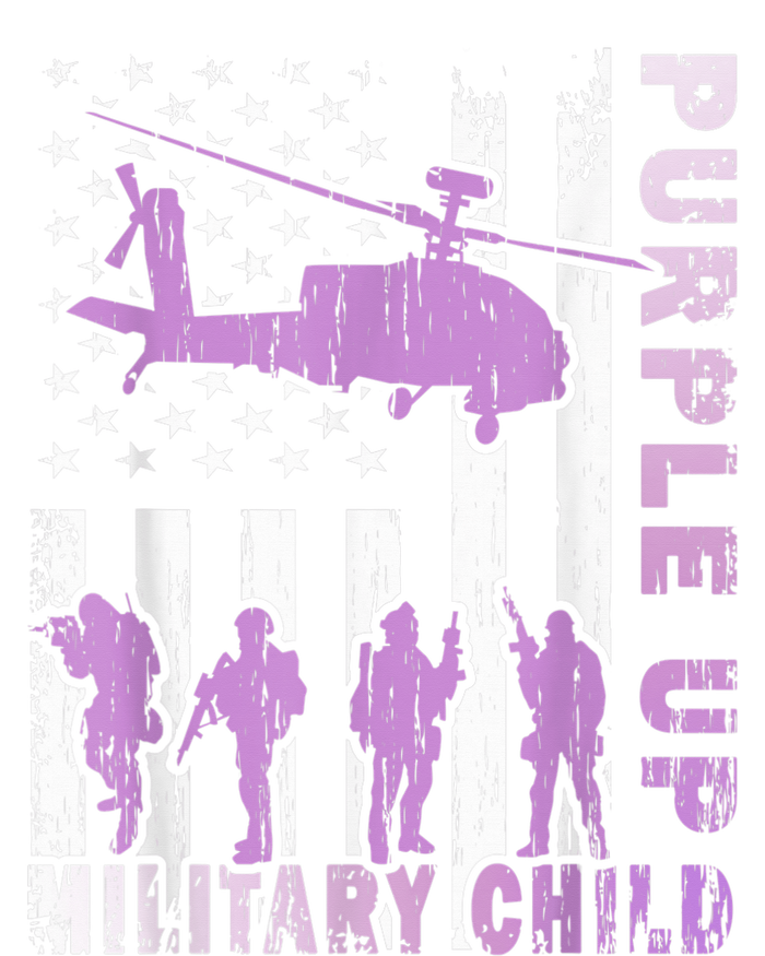 Military Child Shirt Purple Up American Flag Helicopter Kid Sweatshirt