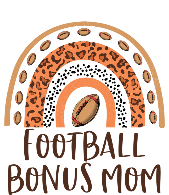 Leopard Rainbow American Football Bonus Mom Game Day Vibes Gift T-Shirt