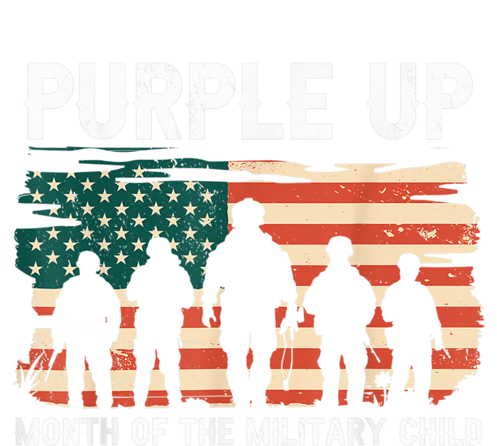 Purple Up For Military Kid Military Child Month US Flag Long Sleeve Shirt