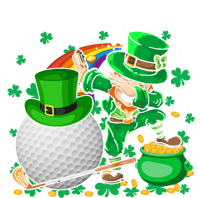 Leprechaun Dabbing With Golf St Patrick's Day Golf Player Funny Gift T-Shirt