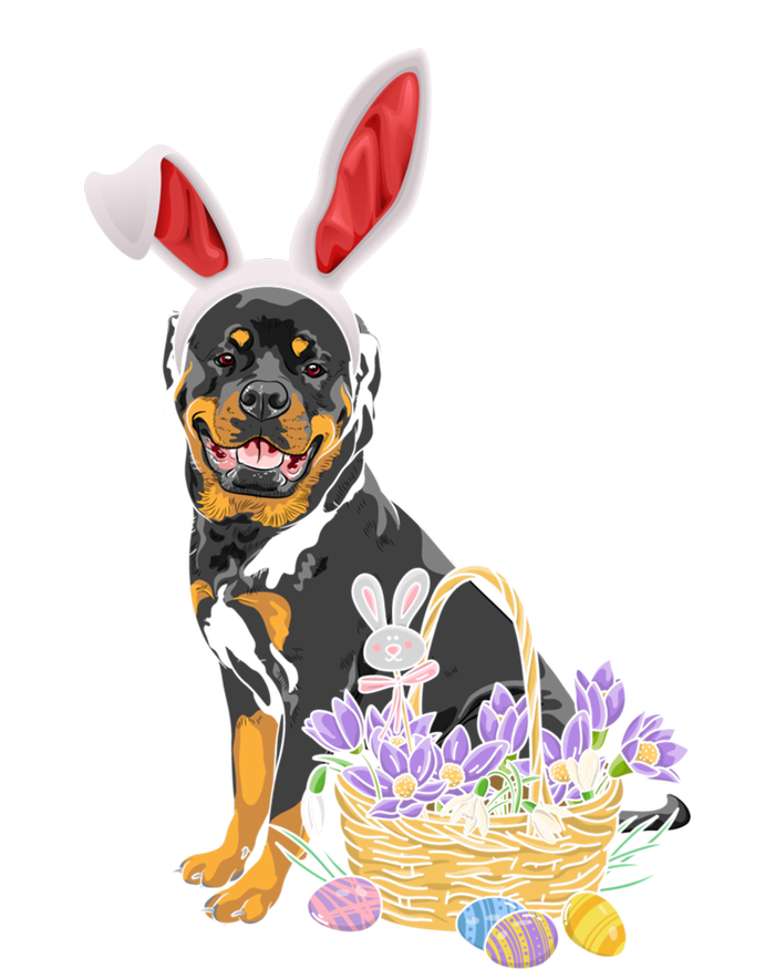 Rottweiler Bunny Easter Egg Hunters Funny Easter Day Meaningful Gift Women's Flannel Pajama Set