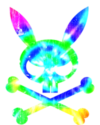 Scary Skull And Crossbones Bad Rabbit Horror Bunny Tie Dye Gift Coaster