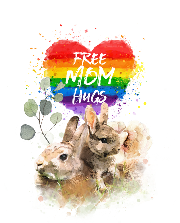 Lgbt Pride Mama Rabbit Bunny Free Mom Hugs Mothers Day Gift T-Shirt