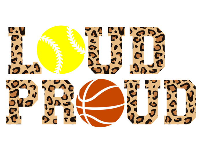 Loud And Proud Ball Mom Leopard Softball Basketball Mom Gift Kids Hoodie