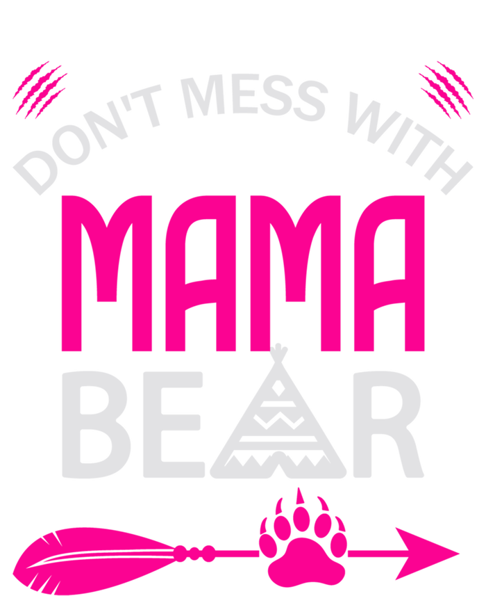 Don't Mess With Mama Bear Gift Funny Bear Mom Cool Gift Striped Beanie with Solid Band