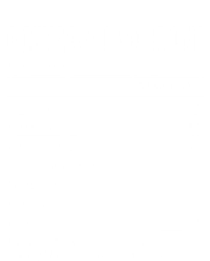 Pizza Crostini Nutrition Facts Funny Thanksgiving Humor Gift Zip Tote Bag