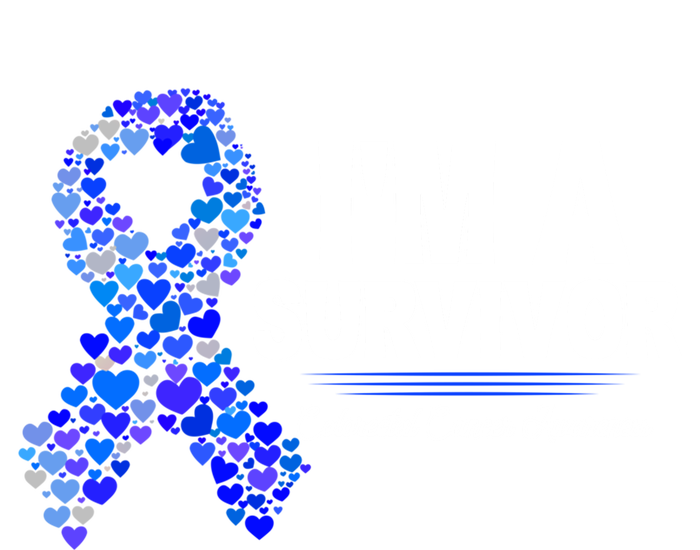 Dark Blue Ribbon Cancer Survivor Colorectal Cancer Awareness Cute Gift T-Shirt