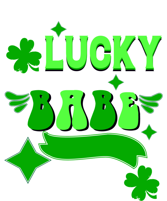 Lucky Babe St Patricks Day Shamrock Funny Meaningful Gift V-Neck T-Shirt