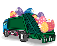 Garbage Truck Eggs Cute Easter Day Egg Hunting Gift T-Shirt