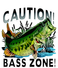 Caution Bass Zone Funny Fishing Womens Cotton Relaxed Long Sleeve T-Shirt