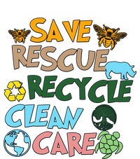 Save Rescue Recycle Clean Care Earth Save The Earth Floral Earth Awareness T-Shirt