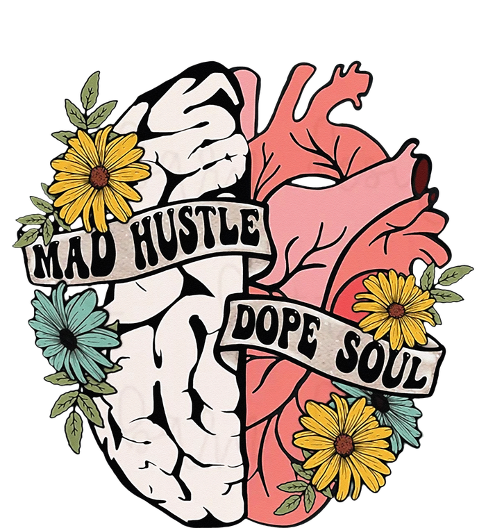 Mad Hustle Dope Soul Floral Brain Mental Health Awareness Pom Pom 12in Knit Beanie