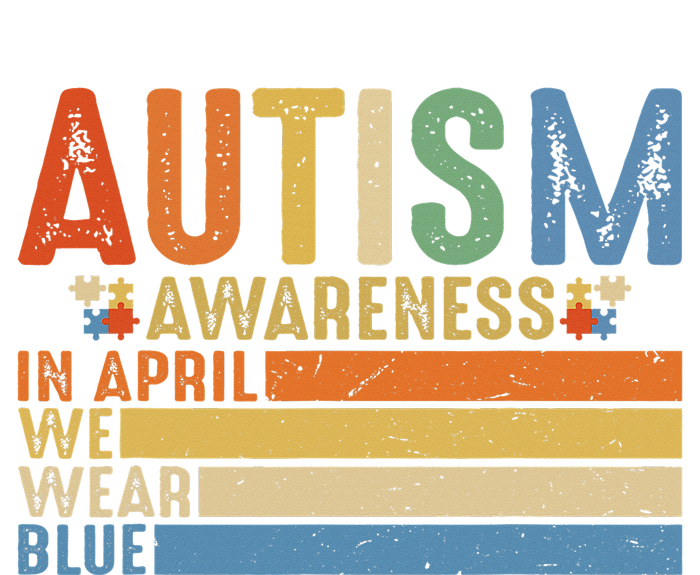 Retro IN APRIL WE WEAR BLUE Puzzle Autism Awareness Month City Backpack