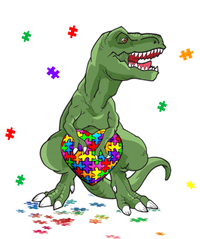 Autism Awareness Dinosaur Funny Gift Tgiftrex Heart Puzzle Pieces Funny Gift Magnet