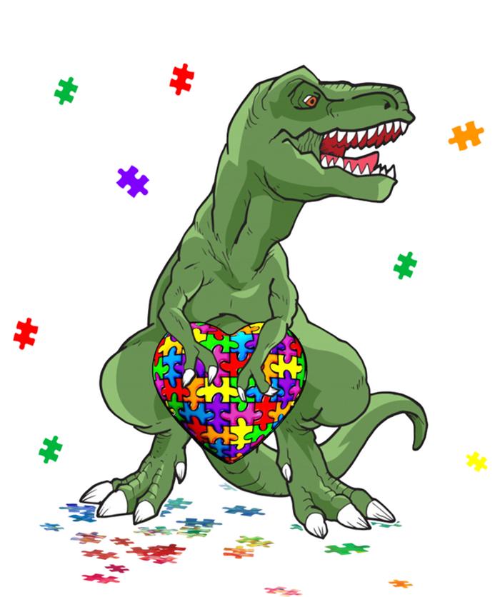 Autism Awareness Dinosaur Funny Gift Tgiftrex Heart Puzzle Pieces Funny Gift Magnet