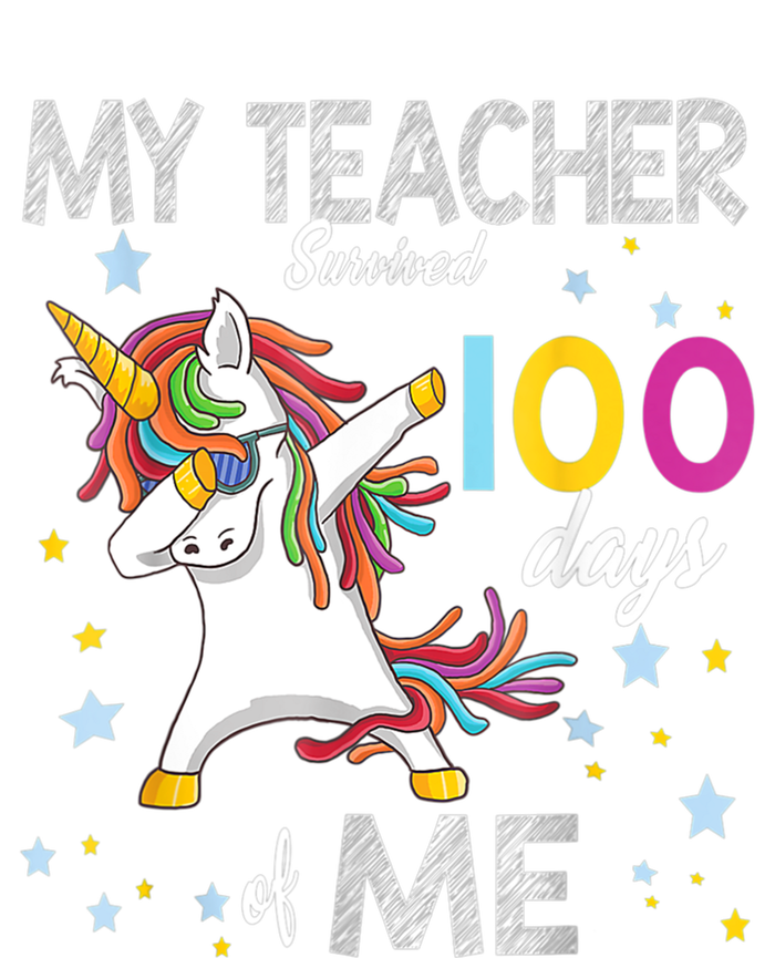 My Teacher Survived 100 Days Of Me 100th Day School Unicorn Meaningful Gift Tall T-Shirt