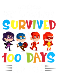 My Teacher Survived 100 Days Of Me Cute Superheroes Gift Kids Long Sleeve Shirt