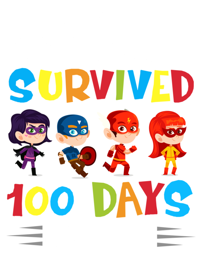 My Teacher Survived 100 Days Of Me Cute Superheroes Gift Kids Long Sleeve Shirt