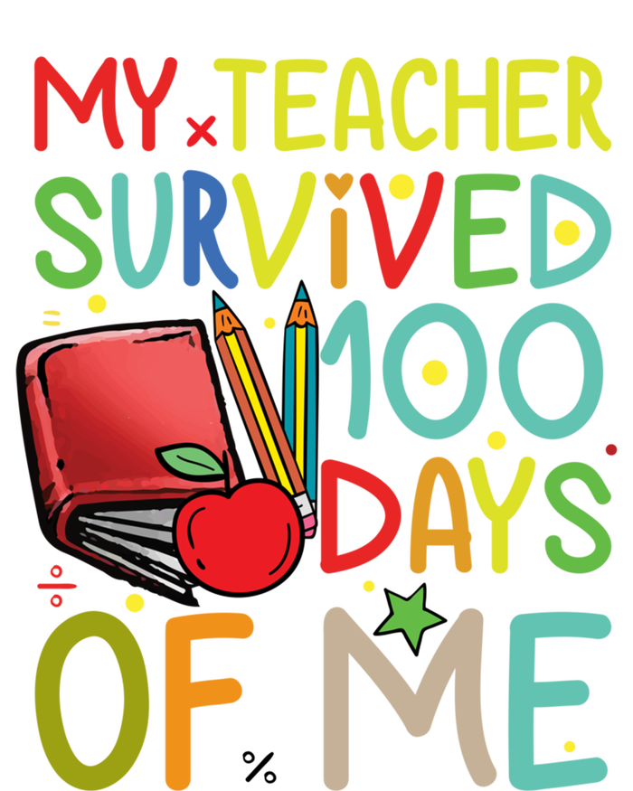 My Teacher Survived 100 Days Of Me Funny School Gift Zip Tote Bag