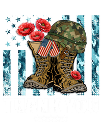 Thank You Veterans Combat Boots Poppy Flower Memorial Day Funny Gift Stripe Pom Pom Beanie