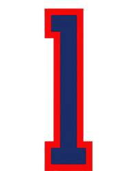 1 Jersey Number Red Blue Sports Birthday Lucky Number T-Shirt