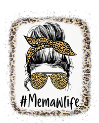 Bleached Memaw Life Messy Hair Bun Leopard Mother's Day Flat Bill Trucker Hat