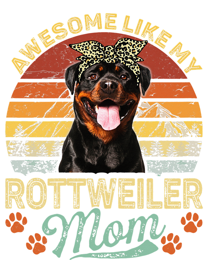 Awesome Like My Rottweiler Mom Dog Vintage Women's Racerback Cropped Tank