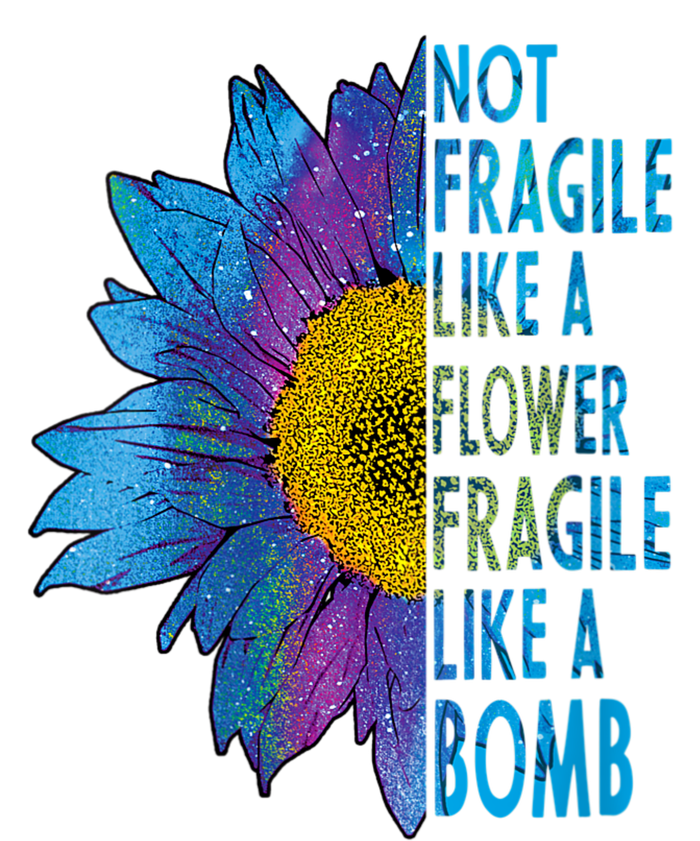 Feminist Sunflower, Not Fragile Like A Flower Fragile Like A Bomb Large Microfiber Waffle Golf Towel