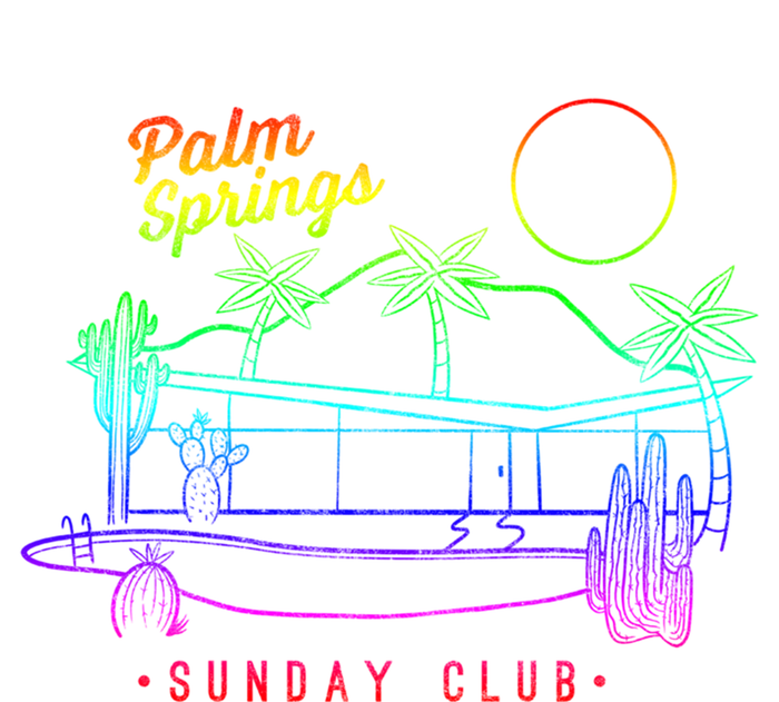 Palm Springs Sunday Club Simple Line Drawing Meaningful Gift T-Shirt