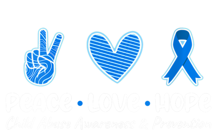 Peace Love Hope Abuse Awareness Prevention Blue Ribbon Gift T-Shirt