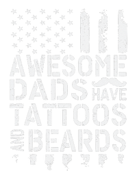 Awesome Dads Have Tattoos And Beards US Flag Father's Day Women's Perfect Tri Tunic Long Sleeve Shirt