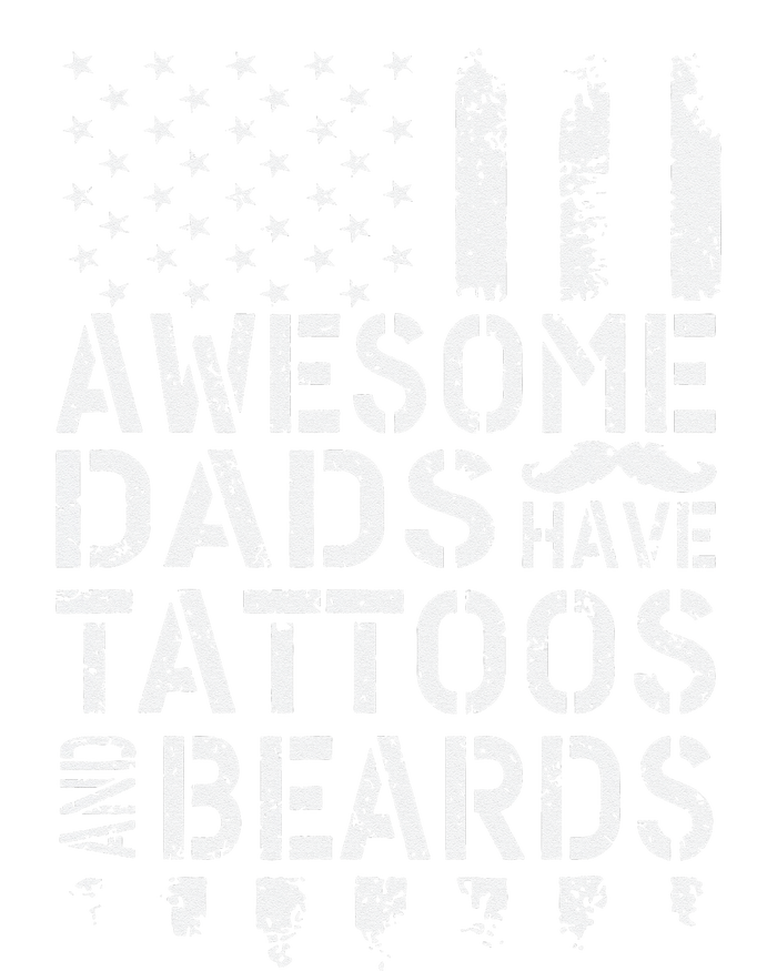 Awesome Dads Have Tattoos And Beards US Flag Father's Day Women's Perfect Tri Tunic Long Sleeve Shirt