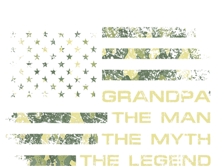 Grandpa The Man The Myth The Legend Fathers Day Camo US Flag T-Shirt