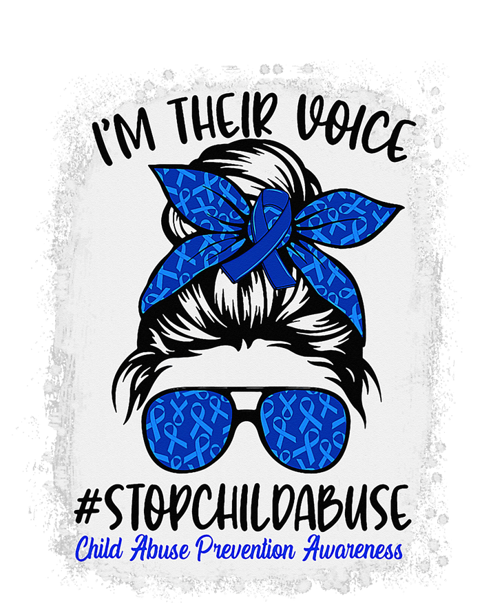 Messy Bun Ribbon Stop Child Abuse Prevention Awareness Month Sweatshirt Cinch Pack Bag