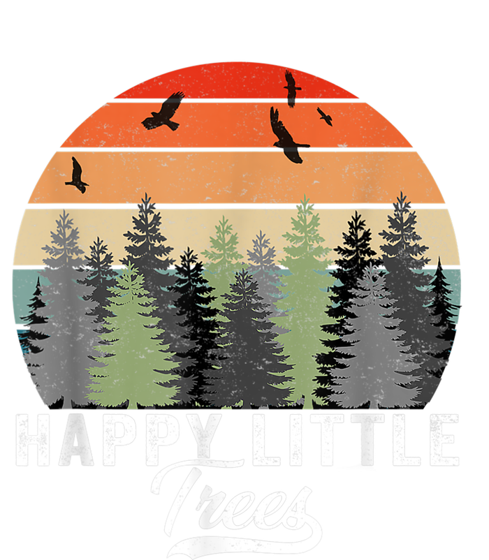 Happy Little Tree Bob Style Vintage Forests Earth Day T-Shirt